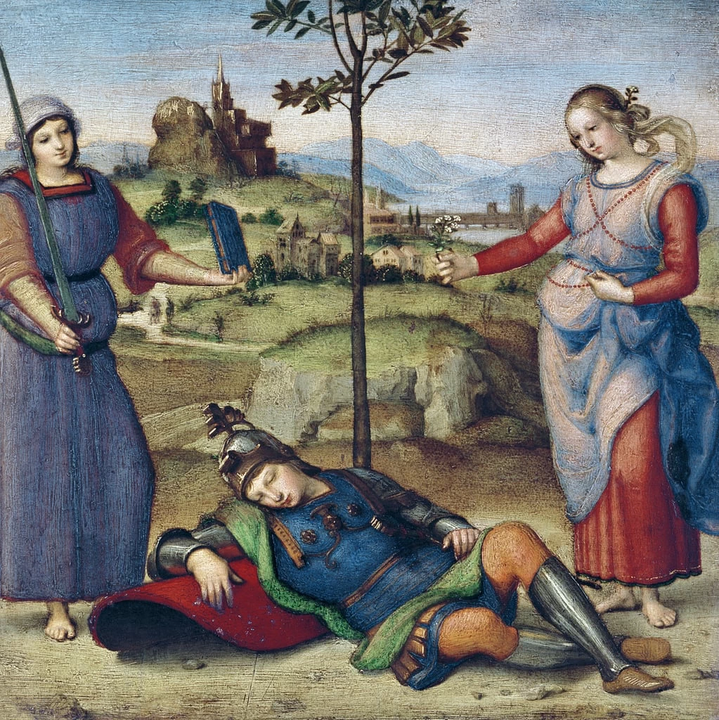 Sanzio - La visione di un cavaliere, National Gallery, London